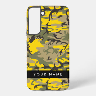 Yellow and Green Camouflage Your name Personalize Samsung Galaxy Case