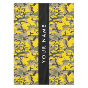 Yellow and Green Camouflage Your name Personalize Tablecloth
