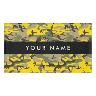 Yellow and Green Camouflage Your name Personalize Tag