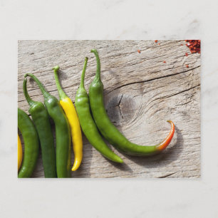 Yellow and Green Chili Pepper Postcard