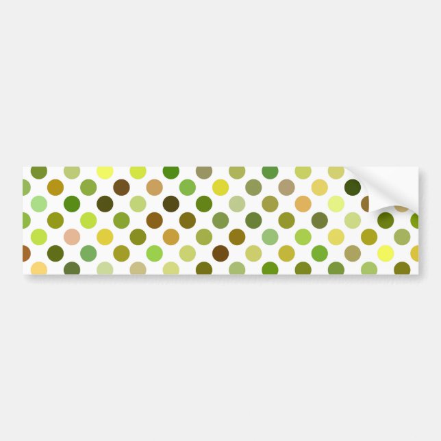 Yellow and Green Dots Bumper Sticker (Front)