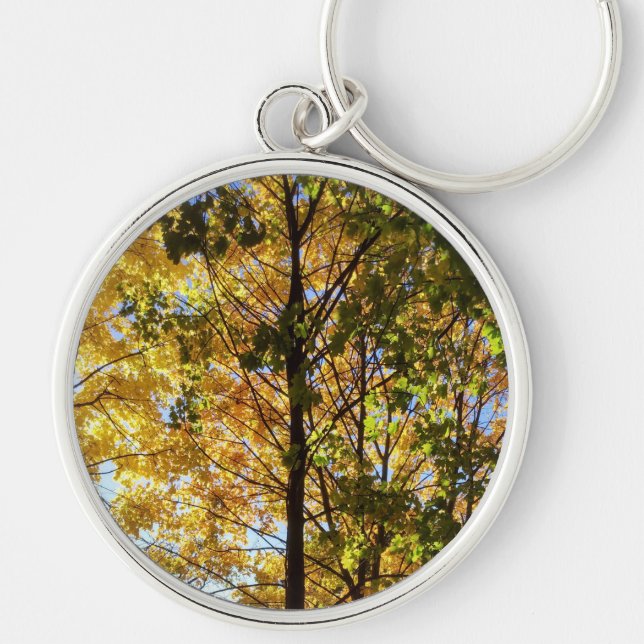 Yellow and Green Fall Foliage Keychain (Front)
