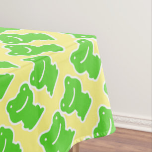 Yellow And Green Frogs Pattern Tablecloth