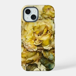 Yellow and Green Giant Roses iPhone 15 Case
