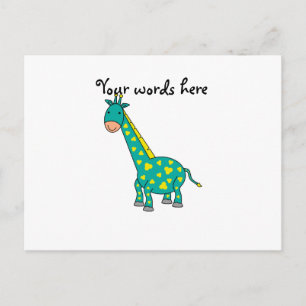 Yellow and green giraffe postcard