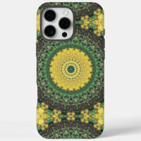 Yellow and Green Kaleidoscope Mandala Pattern