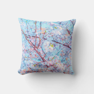 YELLOW AND GREEN LEAVES ON BROWN TREE BRANCH THROW PILLOW