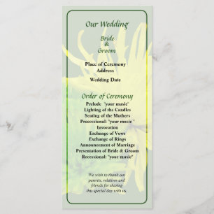 Yellow and Green Mums Wedding Program