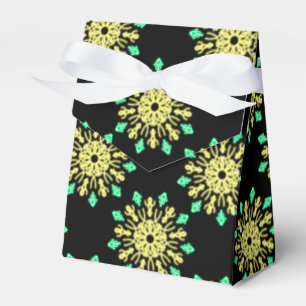 Yellow and green neon flower favor box