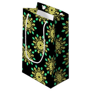 Yellow and green neon flower small gift bag