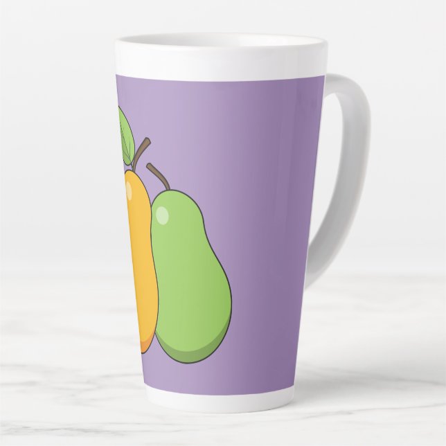Yellow and Green Pears Latte Mug (Right Angle)