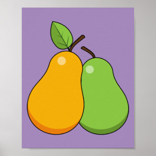 Yellow and Green Pears Poster