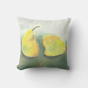 Yellow and Green Pears Throw Pillow