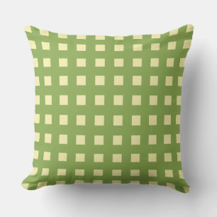 Yellow and Green Plaid Summer Outdoor Pillow
