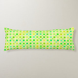 yellow and green polka dots body pillow