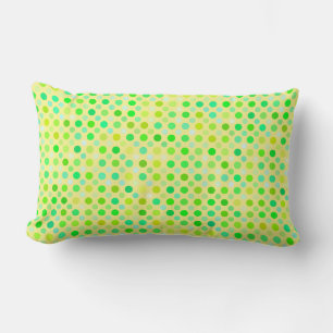 yellow and green polka dots lumbar pillow