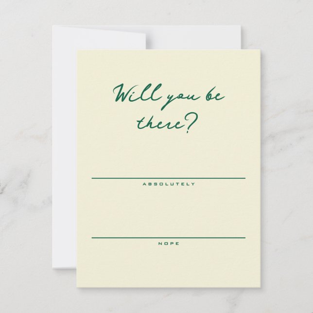 Yellow and Green Simple RSVP Card (Devant)