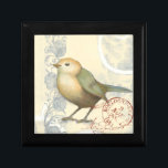 Yellow and Green Sparrow on Vintage Background Gift Box<br><div class="desc">This sketch-inspired image is perfect for your bird collection. It is simple and beautiful to add on any product and will please any vintage art lover. Choose this artprint today.</div>