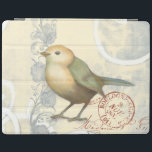 Yellow and Green Sparrow on Vintage Background iPad Cover<br><div class="desc">This sketch-inspired image is perfect for your bird collection. It is simple and beautiful to add on any product and will please any vintage art lover. Choose this artprint today.</div>