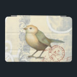 Yellow and Green Sparrow on Vintage Background iPad Mini Cover<br><div class="desc">This sketch-inspired image is perfect for your bird collection. It is simple and beautiful to add on any product and will please any vintage art lover. Choose this artprint today.</div>