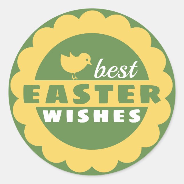Yellow and green spring flower CC1096 Easter Classic Round Sticker (Front)