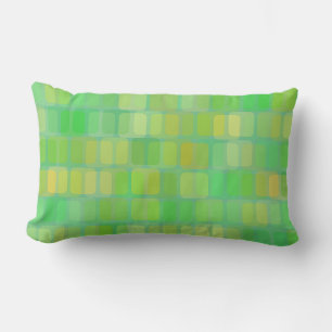 yellow and green square abstract lumbar pillow