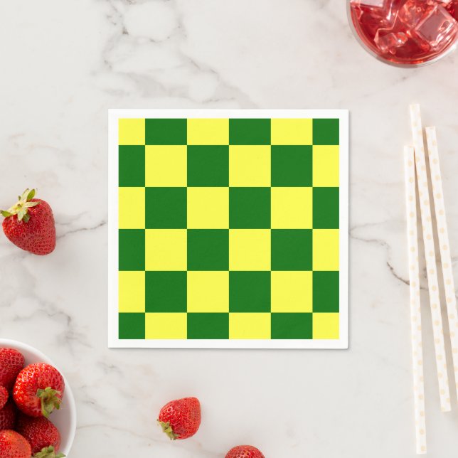 Yellow and Green Squares Napkin (Insitu)