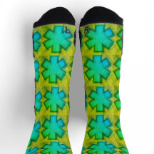 Yellow and green "Star of Life" Ems socks
