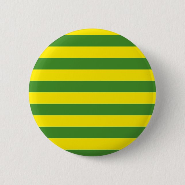 Yellow and Green Stripes 2 Inch Round Button (Front)