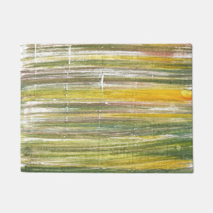 Yellow and green stripes doormat