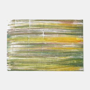 Yellow and green stripes doormat
