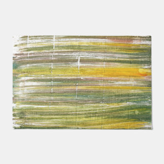 Yellow and green stripes doormat