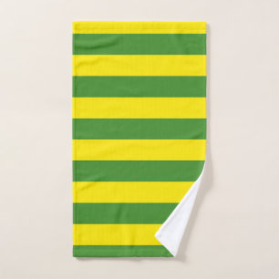 Yellow and Green Stripes Hand Towel