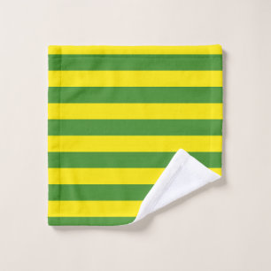 Yellow and Green Stripes Wash Cloth