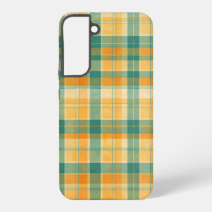 Yellow and Green Tartan Plaid Pattern Samsung Galaxy Case
