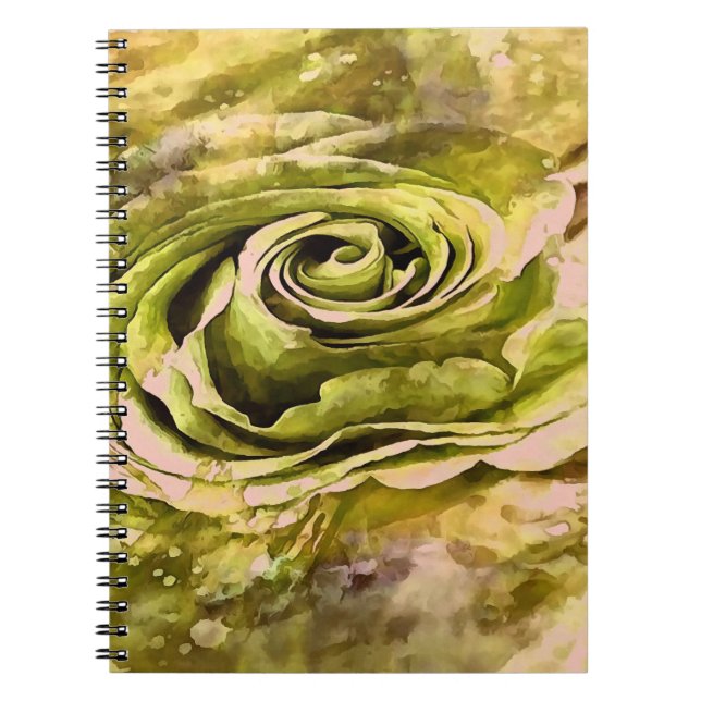 Yellow and Grey Artistic Rose Notebook (Front)