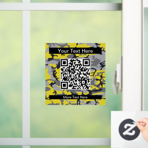 Yellow and Grey Camo, Camouflage, Military, Army Window Cling