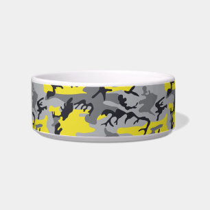 Yellow and Grey Camouflage, Military, Army Bowl