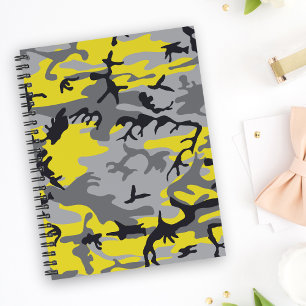 Yellow and Grey Camouflage, Military, Army Notebook