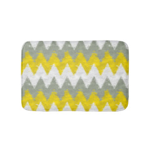 Yellow and Grey Chevron Bath Mat