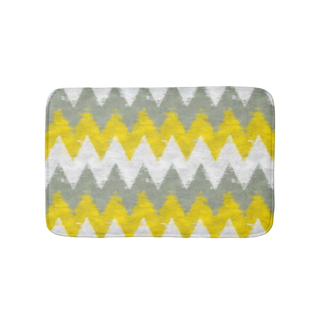 Yellow and Grey Chevron Bath Mat (Front)