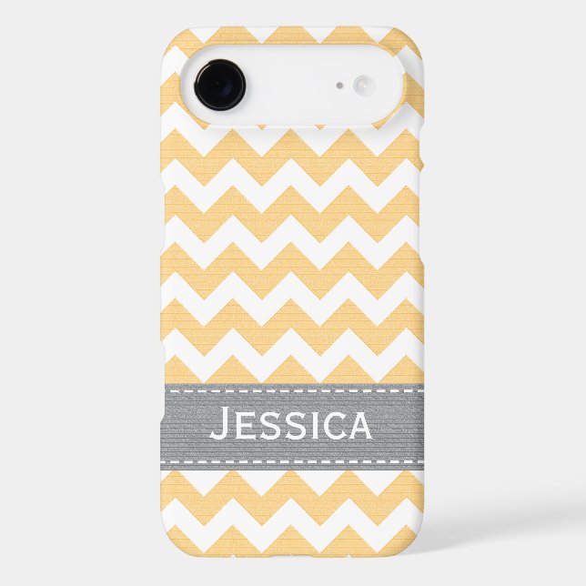 Yellow and Grey Chevron iPhone 4 / 4s Case-Mate Ca Case (Back)