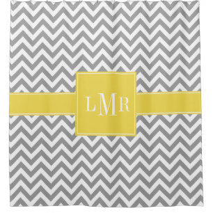 Yellow and Grey Chevrons Monogram