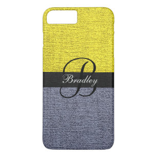 Yellow and Grey Elegant Monogram Case-Mate iPhone Case
