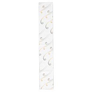 Yellow and Grey Faded Flourish Wedding Long Table Runner