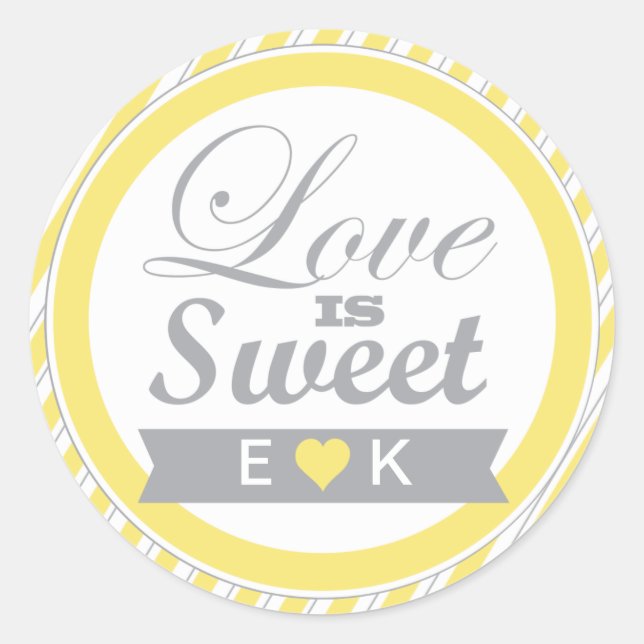 Yellow and Grey Favour Stickers (Front)