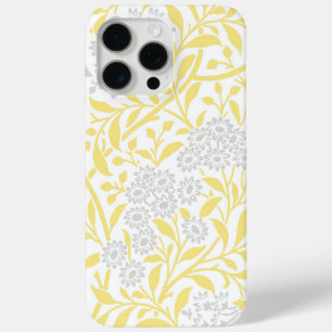 Yellow and Grey Floral Damask Pattern iPhone 15 Pro Max Case