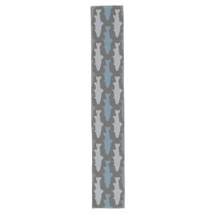 Yellow and Grey Fun Trout Fish Pattern Long Table Runner