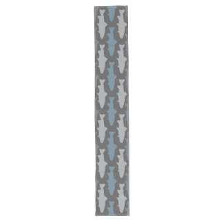 Yellow and Grey Fun Trout Fish Pattern Long Table Runner