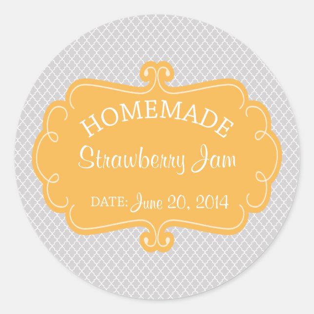 Yellow and Grey Homemade Baked Goods Label (Front)